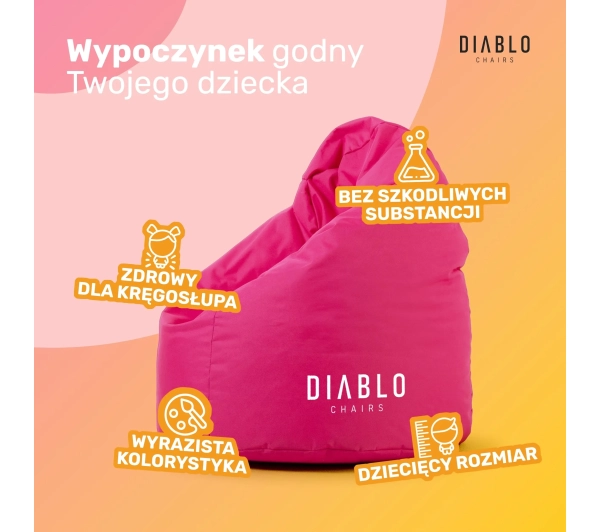 Diablo Chairs Worek Tkanina Różowy - Kup na Raty - RRSO 0%