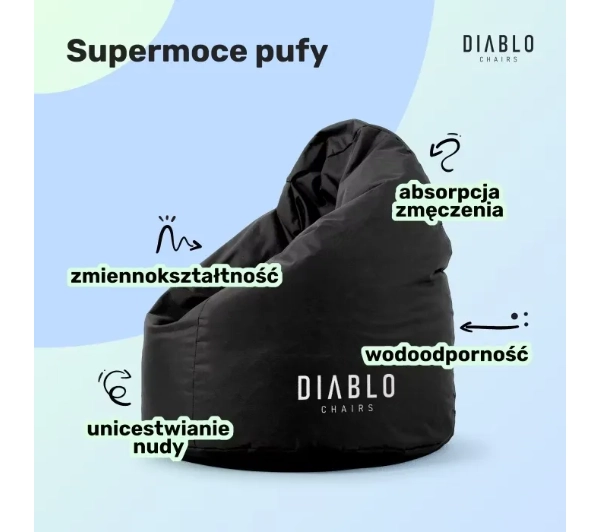 Diablo Chairs Worek Tkanina Czarny - Kup na Raty - RRSO 0%