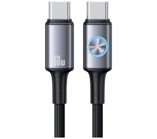 USAMS Huan Series 60W USB-C do USB-C 1,2m Srebrny