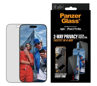 Szkło hartowane PanzerGlass prywatyzujące Ultra-Wide Fit Fastfit do iPhone 17 Pro Max