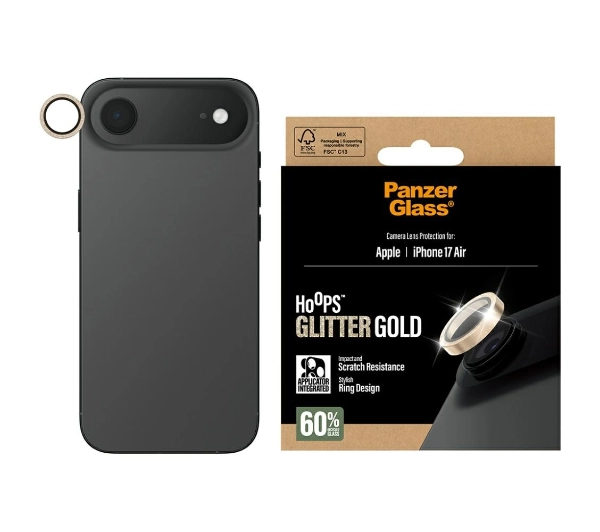 Szkło hartowane na obiektyw PANZERGLASS Hoops do Apple iPhone Air Złoty