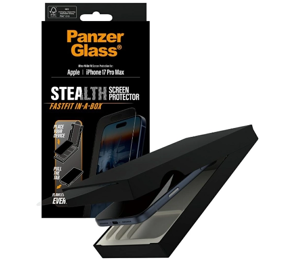 PanzerGlass Stealth Ultra-Wide Fit Fastfit do iPhone 17 Pro Max