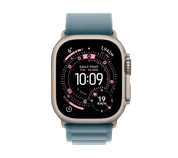 Apple Watch Ultra 3 GPS + Cellular koperta z naturalnego tytanu Czarna 49mm Opaska Alpine Niebieska Rozmiar M - Kup na Raty - RRSO 0%