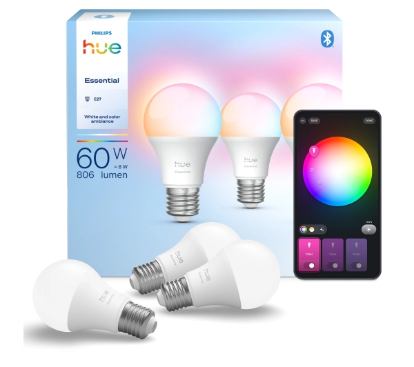 Inteligentne oświetlenie - Philips Hue Essential White and Colour Ambiance 806 A60 E27 3 szt
