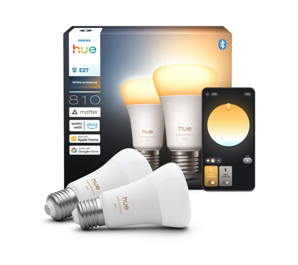 Philips Hue White Ambiance A60 E27 810 2szt.