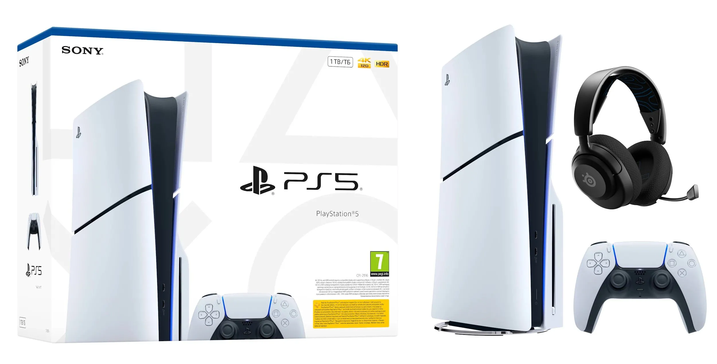 Konsola Sony PlayStation 5 Slim E Chassis (PS5) 1TB z napędem + Słuchawki SteelSeries Arctis Nova 5P Wireless