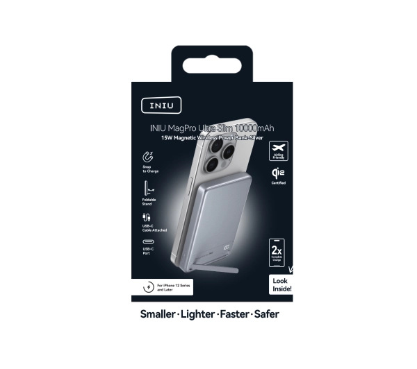 INIU P76-P1-WT MagPro Ultra Slim 10000mAh 15W Srebrny
