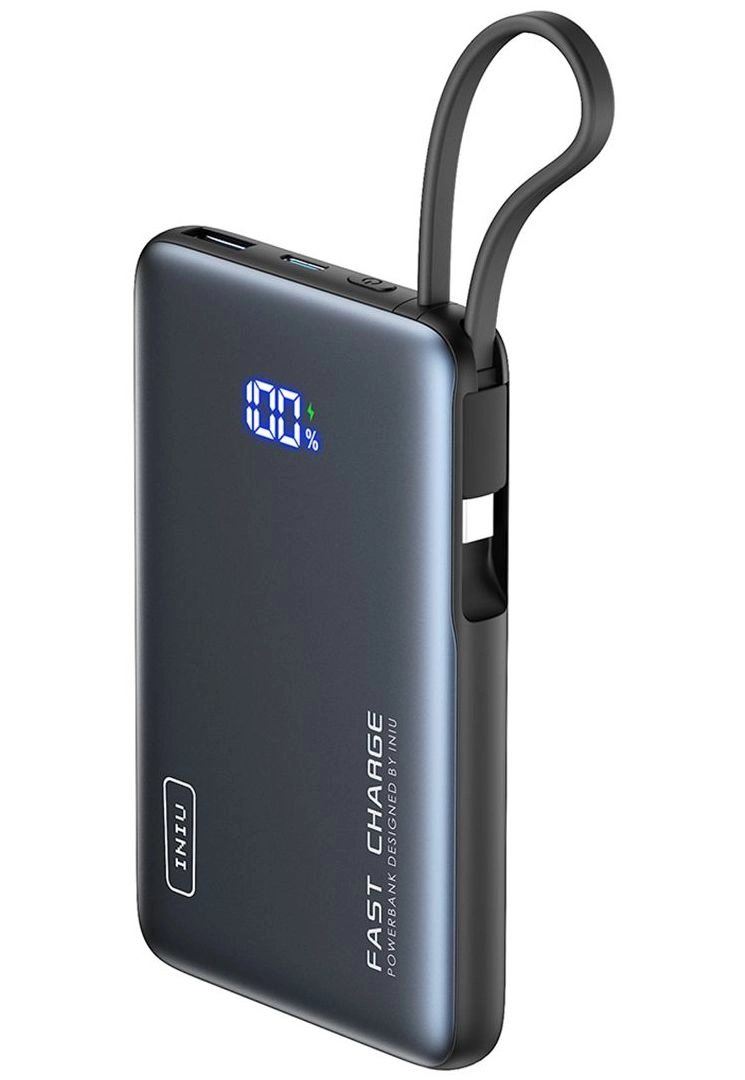 Powerbank INIU P61L-P1 Pocket Power 10000mAh 20W Wbudowany kabel USB-C Granatowy