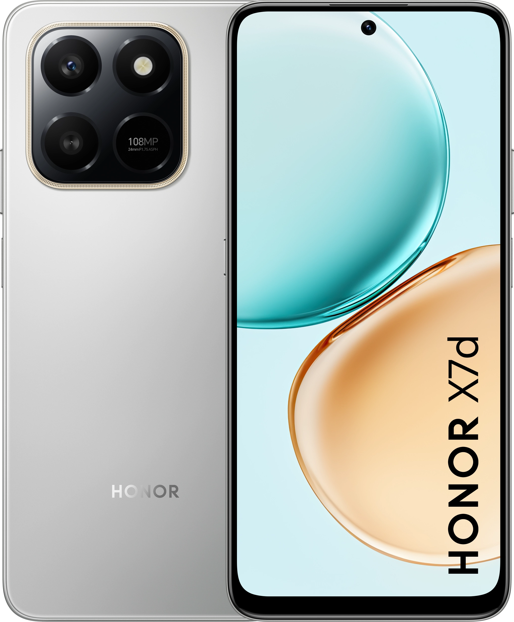 Smartfon Honor X7d 6/128GB 6,77" 120Hz 108Mpix Srebrny