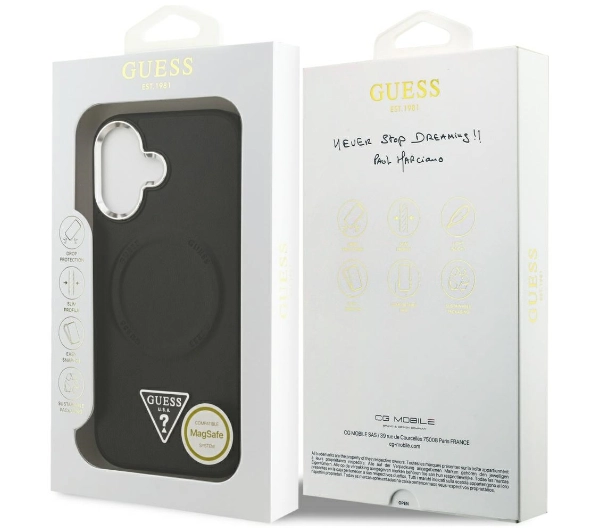 Guess Triangle Logo MagSafe do iPhone 17 czarny