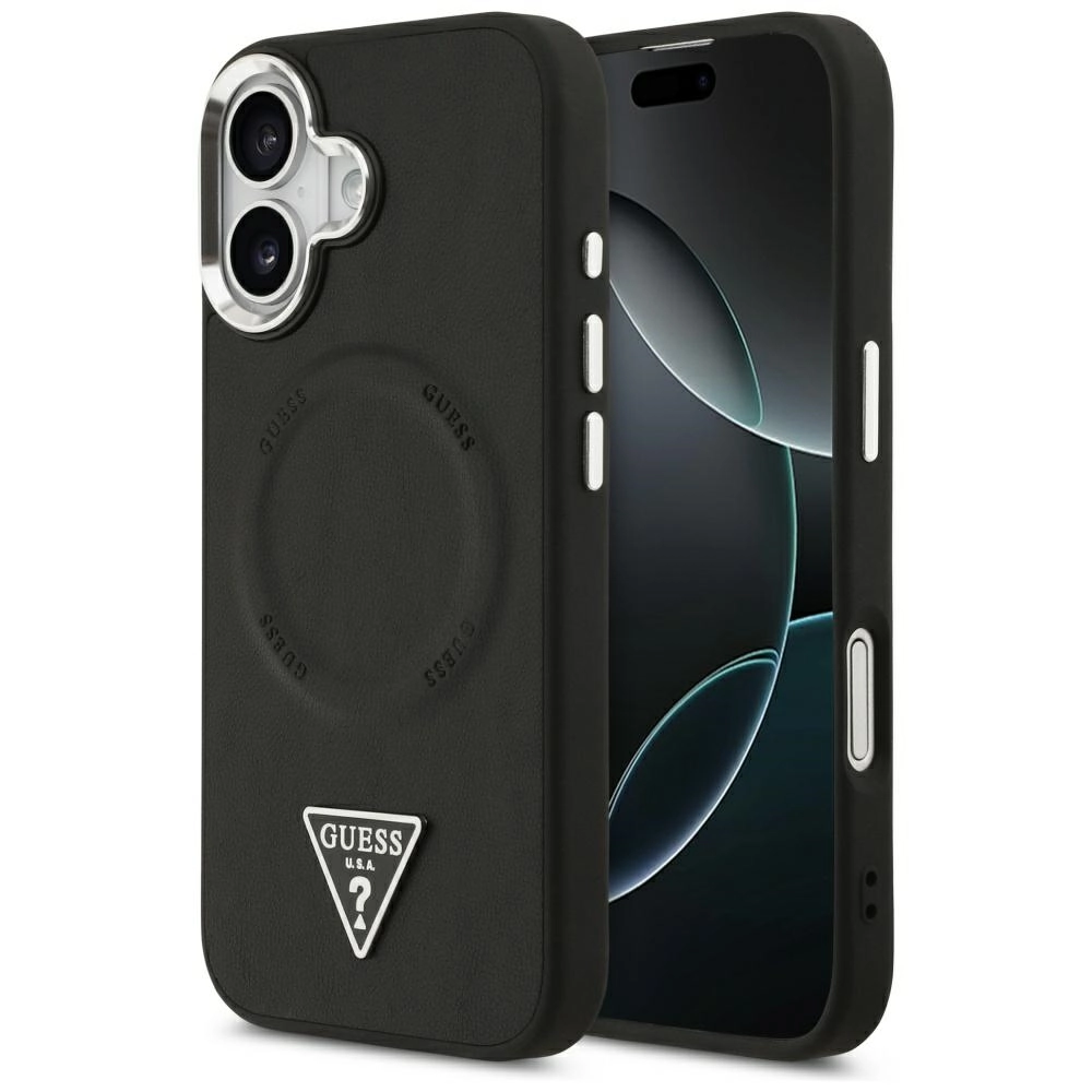 Etui Guess Triangle Logo MagSafe do iPhone 17 czarny