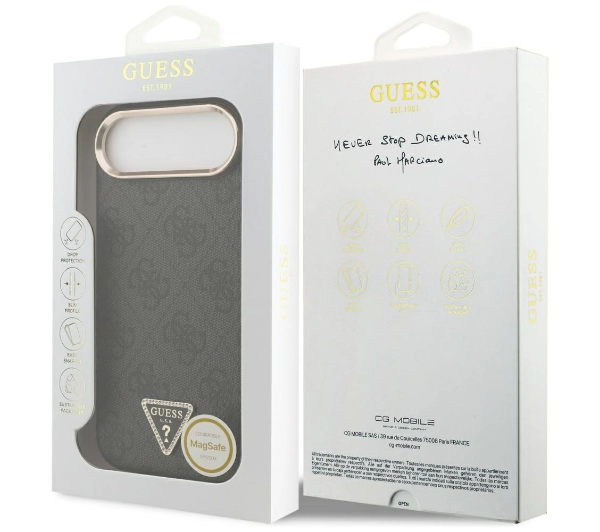 Guess 4G Triangle Logo MagSafe do iPhone Air Czarny srebrny