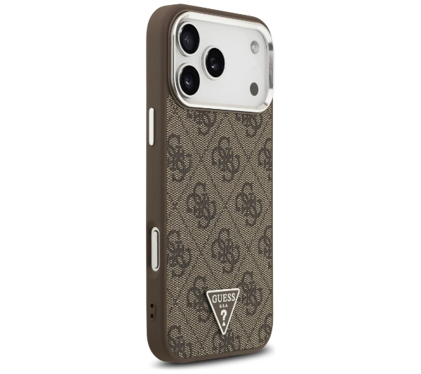 Guess 4G Triangle Logo MagSafe do iPhone 17 Pro Max brązowy srebrny