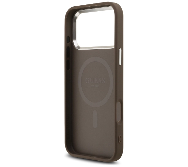 Guess 4G Triangle Logo MagSafe do iPhone 17 Pro Max brązowy srebrny