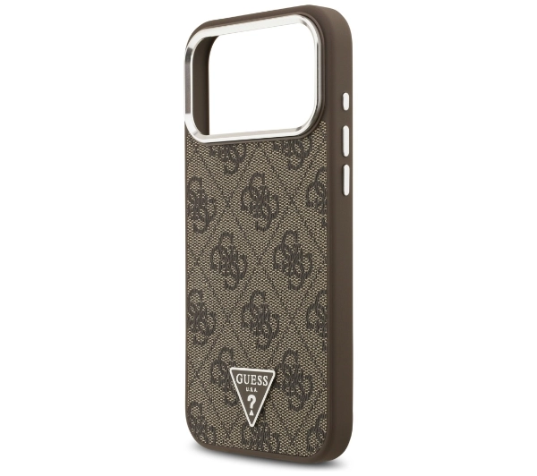 Guess 4G Triangle Logo MagSafe do iPhone 17 Pro Max brązowy srebrny