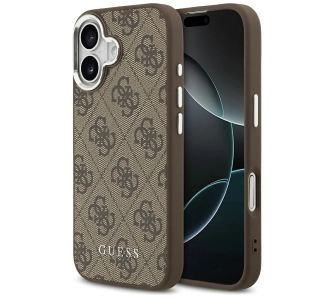 Etui Guess 4G Classic Logo MagSafe do iPhone 17 Brązowy