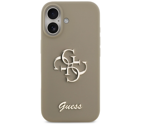 Guess Silicone Big 4G Script do iPhone 17 brązowy