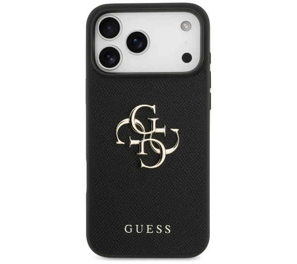 Guess Grained Big 4G & Classic Logo do iPhone 17 Pro Max czarny