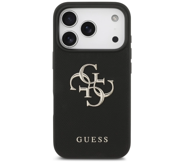 Guess Grained Big 4G & Classic Logo do iPhone 17 Pro czarny