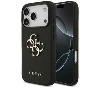 Guess Grained Big 4G & Classic Logo do iPhone 17 Pro czarny
