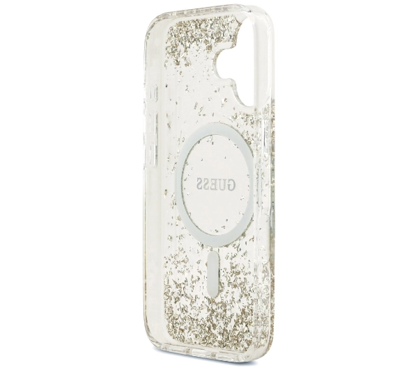 Guess Resin Bottom Glitter MagSafe do iPhone 17 złoty
