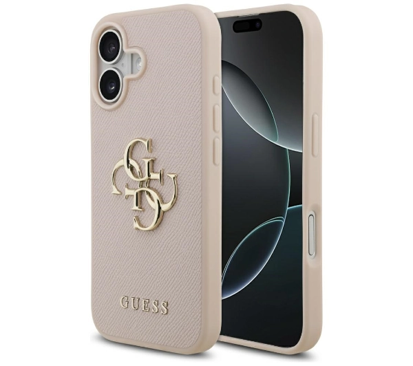 Guess Grained Big 4G & Classic Logo do iPhone 17 różowy