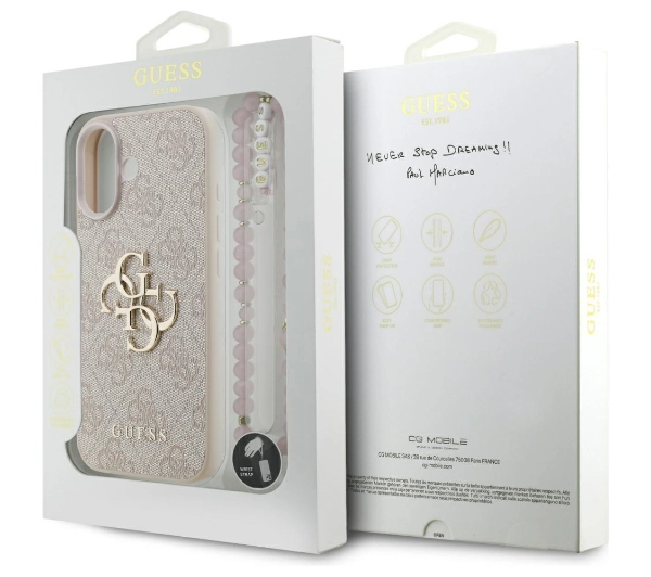 Guess 4G Strap 4G Classic Logo do iPhone 17 różowy