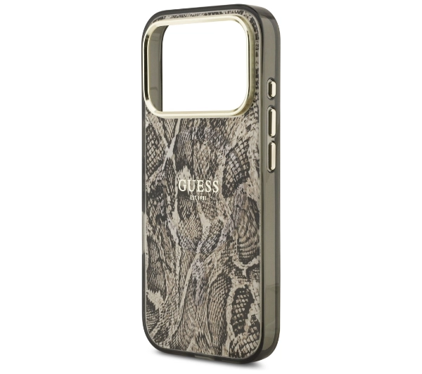 Guess Python Pattern MagSafe do iPhone 17 Pro brązowy
