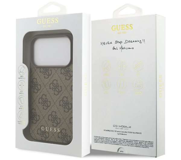 Guess 4G Classic do iPhone 17 Pro Brązowy