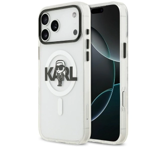 Etui Karl Lagerfeld IML Karl Sketch Logo MagSafe do iPhone 17 Pro Max Przezroczysty