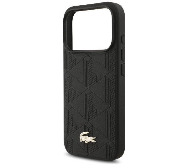 Lacoste Nomograme Gold Logo MagSafe do iPhone 17 Pro czarny