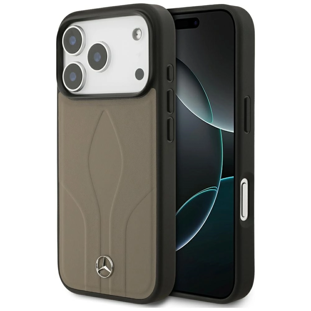 Etui Mercedes-Benz Leather The Move MagSafe do iPhone 17 Pro taupe