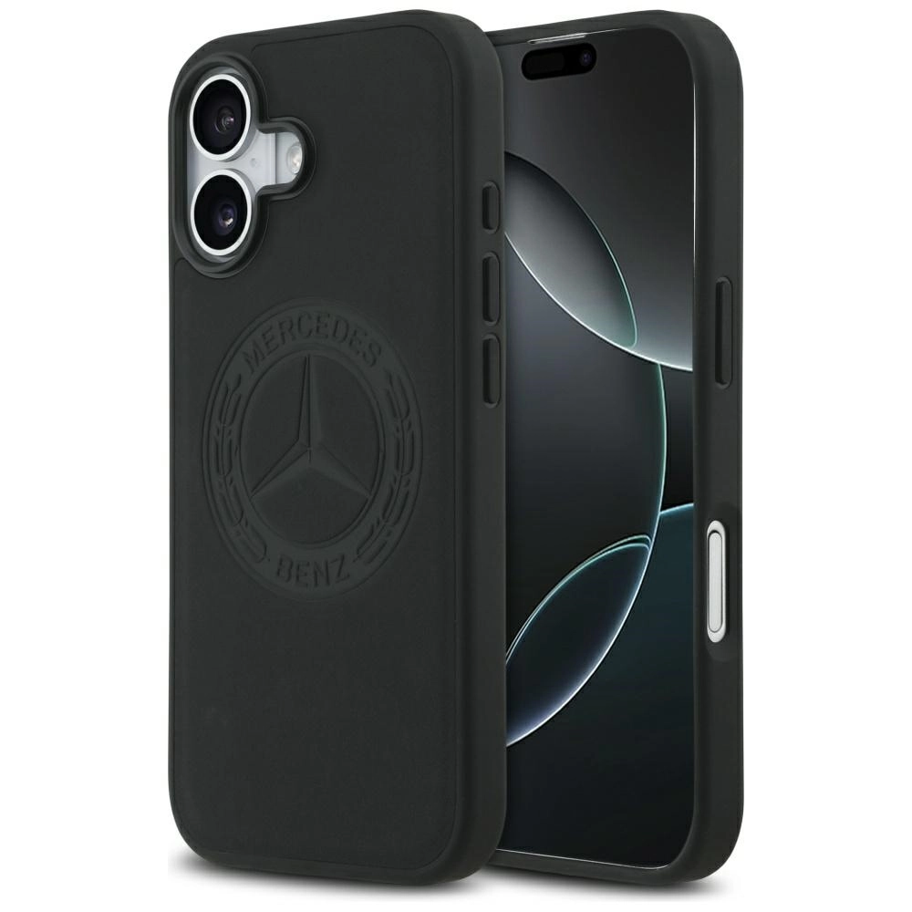 Etui Mercedes-Benz Leather Vintage Logo MagSafe do iPhone 17 czarny