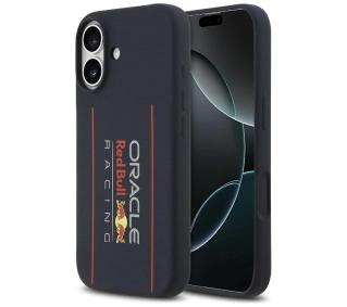 Red Bull Racing Silicone Oversize Vertical Logo MagSafe do iPhone 17 Granatowy