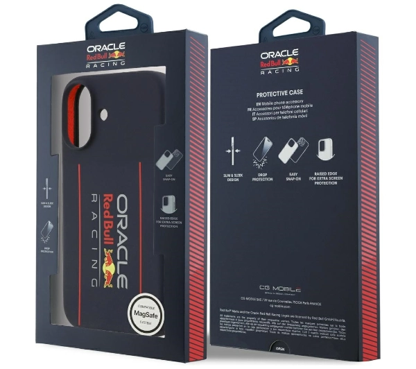 Red Bull Racing Silicone Oversize Vertical Logo MagSafe do iPhone 17 Granatowy