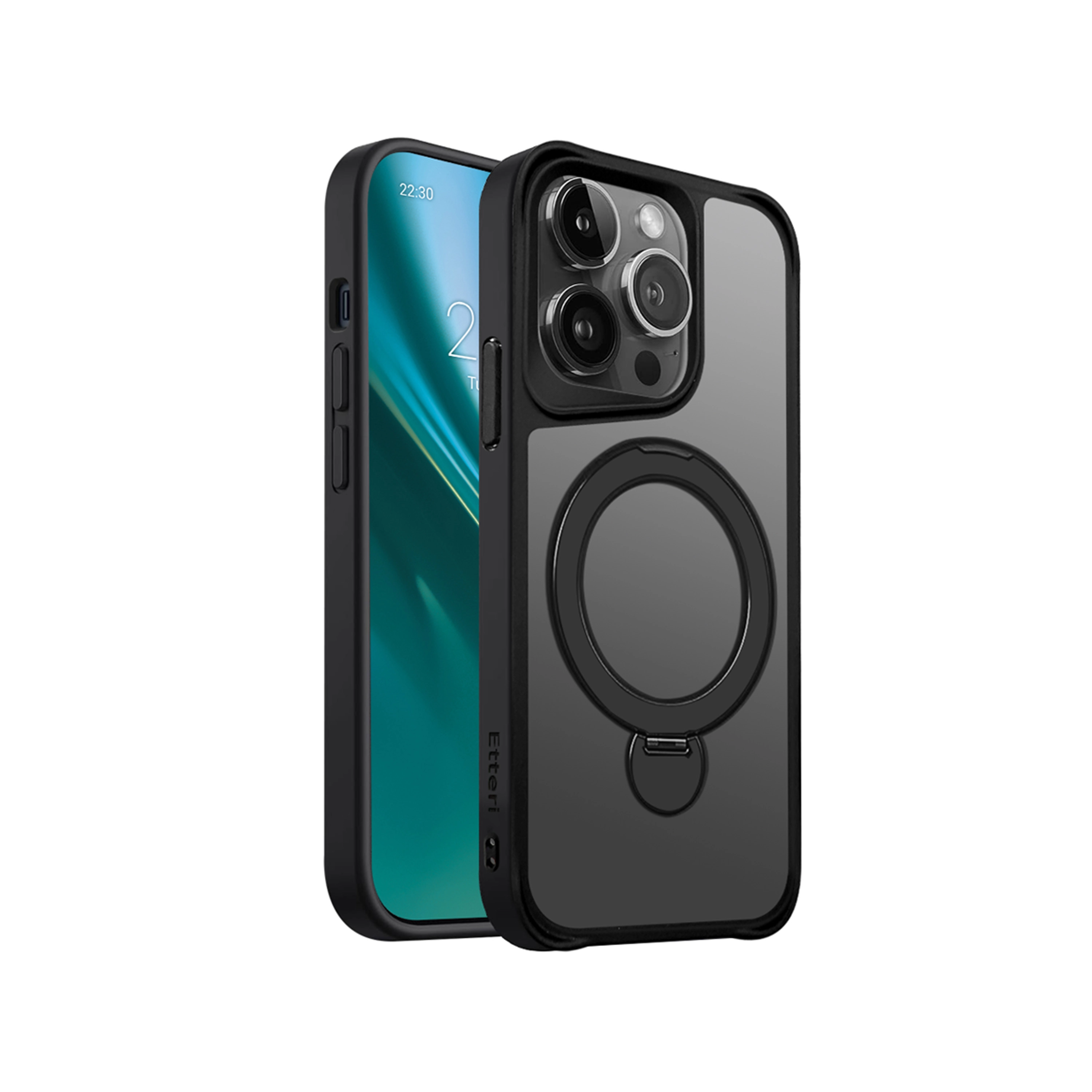 Etui Etteri Matt Mag Ring do iPhone 15 Pro Max Czarny