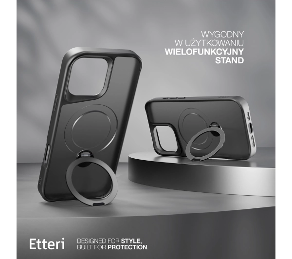 Etteri Matt Mag Ring do iPhone 17 Czarny