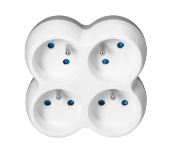 Rozgałęziacz Orno OR-AE-13240 4 gniazda Biało-szary