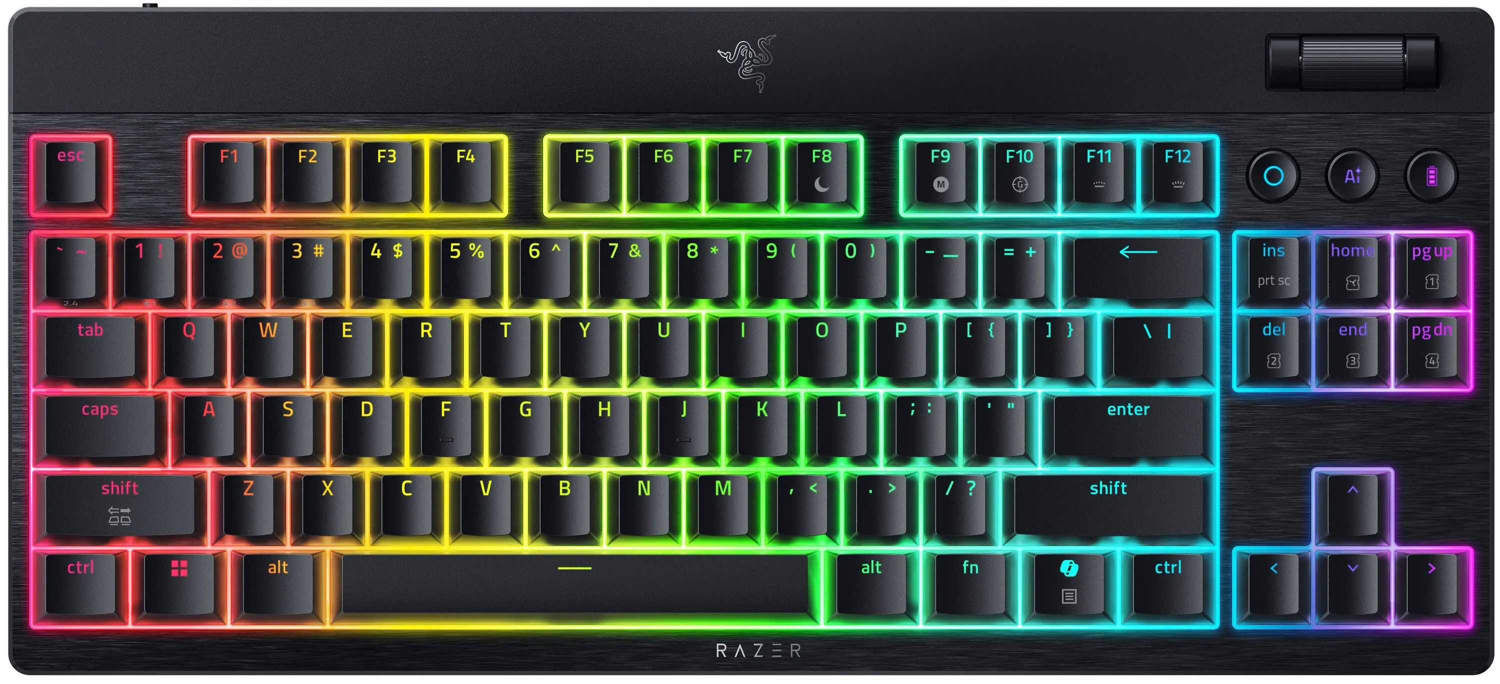 Klawiatura mechaniczna Razer BlackWidow V4 Tenkeyless HyperSpeed Green Czarny
