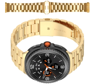 Bransoleta Bizon ze stali nierdzewnej Aura do Galaxy Watch 8 40/44mm Galaxy Watch 8 Classic 46mm Złoty