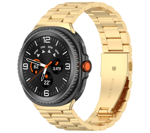 Bizon ze stali nierdzewnej Aura do Galaxy Watch 8 40/44mm Galaxy Watch 8 Classic 46mm Złoty