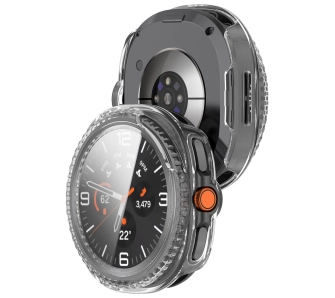 Nakładka na tarczę Bizon ze szkłem do Samsung Galaxy Watch 8 Classic 46 mm przezroczysty