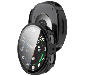 Nakładka na tarczę Bizon ze szkłem do Samsung Galaxy Watch 8 44 mm czarny