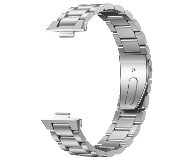 Bizon ze stali nierdzewnej Aura do Huawei Watch Fit 4 / Huawei Watch Fit 4 Pro / Huawei Watch Fit 3 srebrny