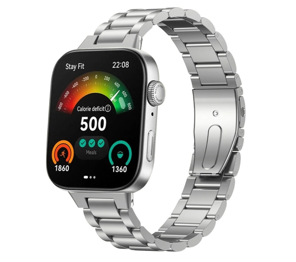 Bizon ze stali nierdzewnej Aura do Huawei Watch Fit 4 / Huawei Watch Fit 4 Pro / Huawei Watch Fit 3 srebrny