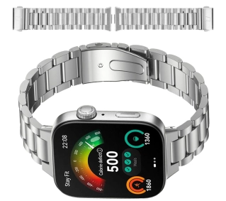 Bizon ze stali nierdzewnej Aura do Huawei Watch Fit 4 / Huawei Watch Fit 4 Pro / Huawei Watch Fit 3 srebrny