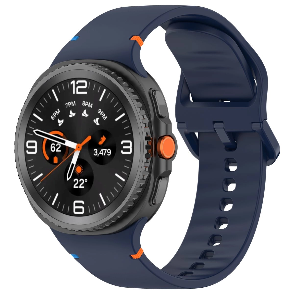 Pasek Bizon Strap Watch Silicone G do Samsung Galaxy Watch 8 40 mm / 44 mm / Samsung Galaxy Watch 8 Classic 46 mm granatowy