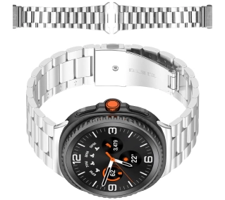 Bizon ze stali nierdzewnej Aura do Galaxy Watch 8 40/44mm Galaxy Watch 8 Classic 46mm Srebrny