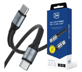 Kabel 3mk Hyper Cable N-SERIES USB-C do USB-C 2m 20V/3 A 60W Czarny