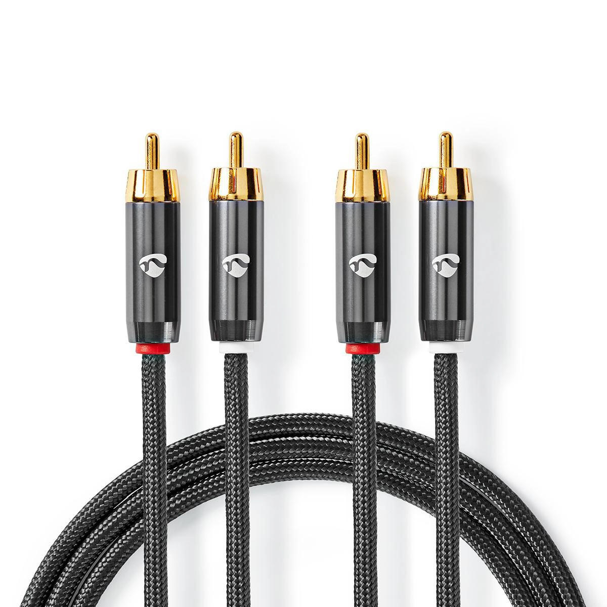 Kabel audio Nedis CATB24200GY10 ProfiGold 2x RCA 1m Srebrny